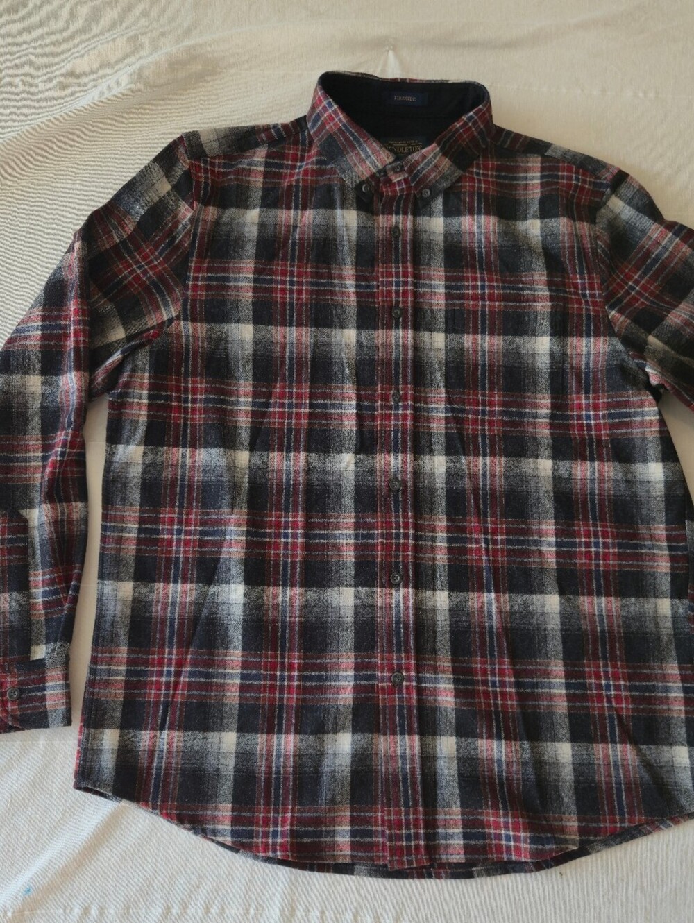 Pendleton Fireside Men's Large Wool Blend Plaid Button-Up Shirt